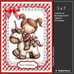 cup1456318_2073 - 5x7 ~ Cute Christmas Unicorn Girl