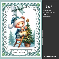 5x7 ~ Cute Christmas Teddy Bear