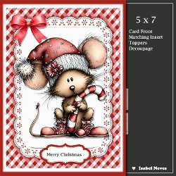 cup1456675_2073 - 5x7 ~ Cute Christmas Mouse