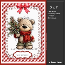 cup1457192_2073 - 5x7 ~ Cute Christmas Tree Bear