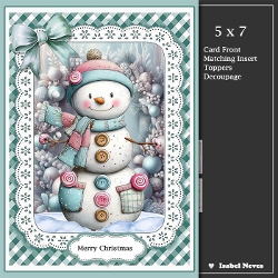 5x7 ~ Cute Christmas Snowman 3