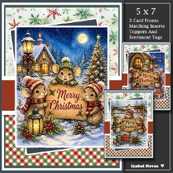 Set Of 3 ~ Christmas Cute Mice
