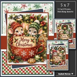 cup1459301_2073 - Set Of 3 ~ Festive Christmas Mice