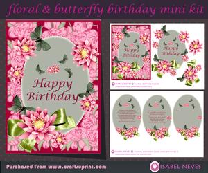 Floral and Butterfly Birthday Decoupage Mini Kit