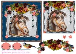 Lady Gray Decoupage Card Front