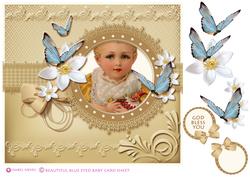 Pretty Blue Eyes Decoupage Card Topper