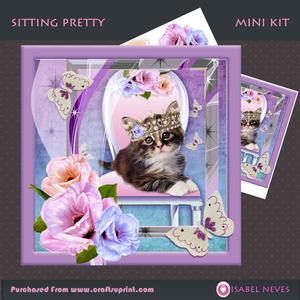 Sitting Pretty Kitty Decoupage Mini Kit