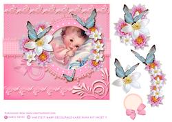 Sweetest Baby Decoupage Card Topper