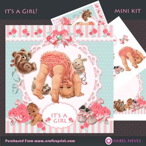 It's a Girl Decoupage Card Mini Kit