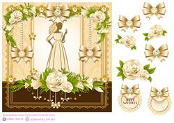 Caramel Kisses Wedding Decoupage Card