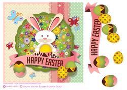 Happy Easter Bunny Decoupage Card Front
