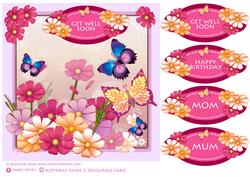 Butterfly Kisses 2 Card Front Topper