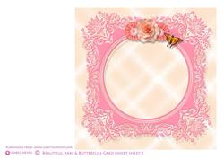 Flowers and Butterfly Blank Card Insert