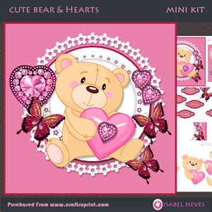 Cute Bear & Hearts