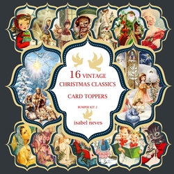 16 Vintage Christmas Classics Card Toppers Kit 2