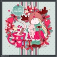 Cute Christmas Girl With Bunny