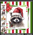 Cute Christmas Critters Card Topper Set