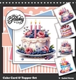 Cake Card & Toppers Set