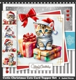 Cutie Christmas Cats Card & Toppers Set