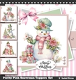 Pretty Pink Snowman Toppers Set