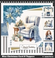 Blue Christmas Card Toppers Set