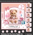 Birthday Girl Tea Party Card & Toppers Set