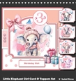 Little Elephant Birthday Girl Toppers Set