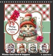 Winter Cats Card & Toppers Set