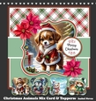 Christmas Animals Mix Card & Toppers Set