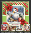 Mixed Christmas Animals Card & Toppers Set