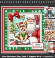Cute Christmas Dogs Card & Toppers Set 2