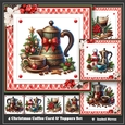 4 Christmas Coffee Cards & Toppers Set