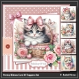 Pretty Kitten Card & Toppers Set