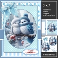 Pretty Blue Christmas Love Birds