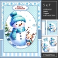 Pretty Blue Christmas Snowman Friends