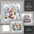  Set of 3 ~ 6x6 Lovely Winter Animals