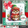 6x6 Festive Holiday Hedgehog