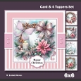 Set of 4 ~ Pretty Pink Christmas Greetings