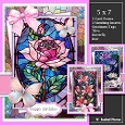 Set Of 3 ~ Stunning Stained Glass Floral Windows