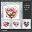 6x6 ~ Bumper Kit ~ Spring Flower Heart Bouquet