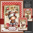 5x7 ~ Set Of 3 Cutie Christmas Greetings