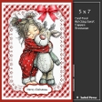 5x7 ~ Cute Christmas Reindeer Hug