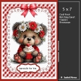 5x7 ~ Cute Flower Cupcake Bear