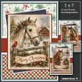 Set Of 3 ~ Festive Christmas Horses