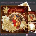 Vintage Santa & Poinsettias