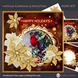 Vintage Cardinal & Poinsettias