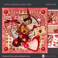 Cute Clown Love You Valentine