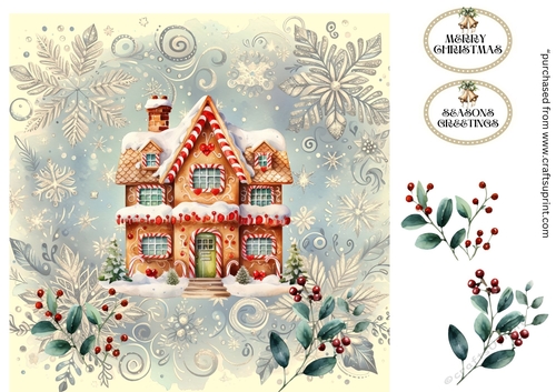 8 x 8 Gingerbread house Christmas