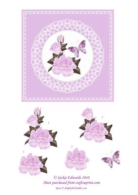 Butterfly and Roses in Lace 1