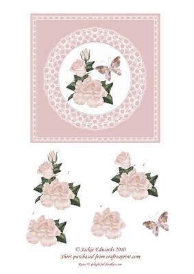Butterfly and Roses in Lace 2